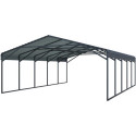 X-Metal Carport Acier Gris 47m²