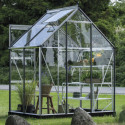 Halls Serre de jardin en verre Gris 2.5m²