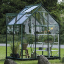 Halls Serre de jardin en verre Vert 2.5m²