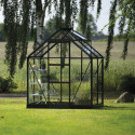 Halls Serre de jardin en verre Noir 2.5m²