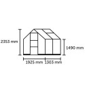 Halls Serre de jardin en verre Noir 2.5m²