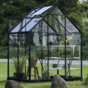 Halls Serre de jardin en verre Noir 2.5m²
