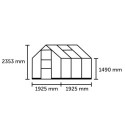 Halls Serre de jardin en verre Gris 3.7m²