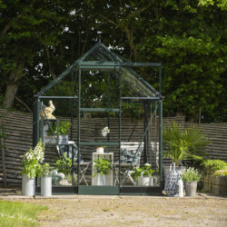 Halls Serre de jardin en verre Vert 3.7m²