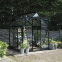 Halls Serre de jardin en verre Noir 3.7m²