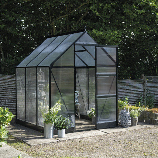 Halls Serre de jardin en polycarbonate Noir 3.7m²
