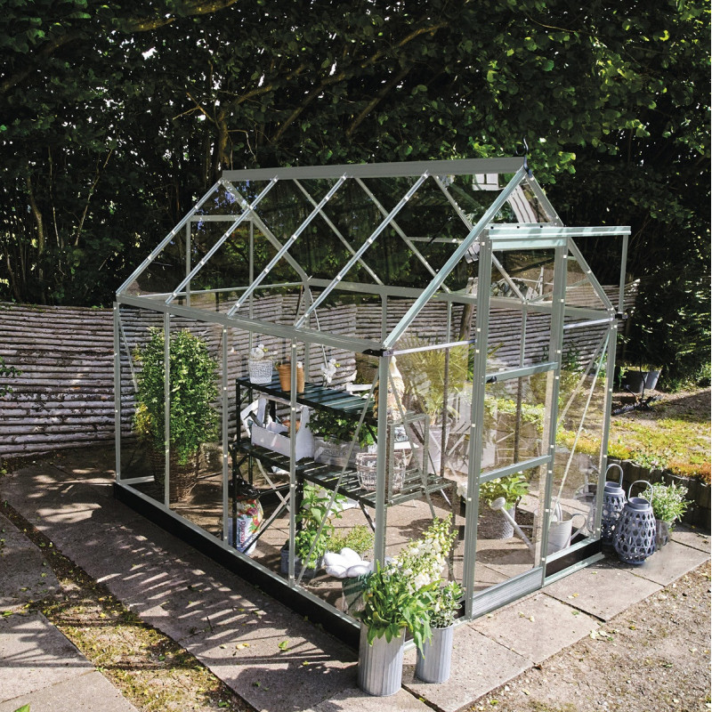Halls Serre de jardin en verre Gris 4.9m²