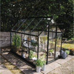 Halls Serre de jardin en verre Noir 4.9m²