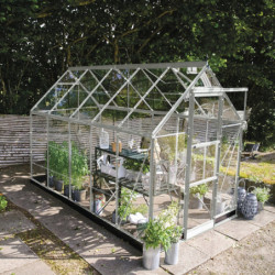Halls Serre de jardin en verre Gris 6.1m²