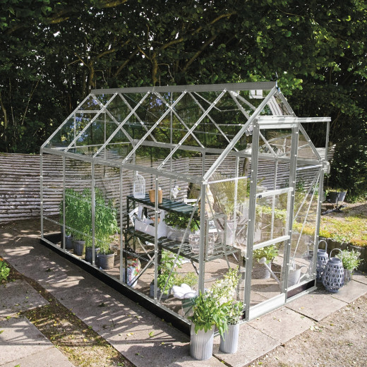 Halls Serre de jardin en verre Gris 6.1m²