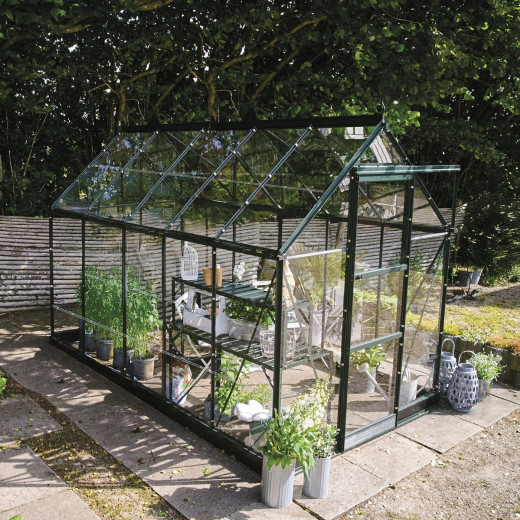 Halls Serre de jardin en verre Vert 6.1m²