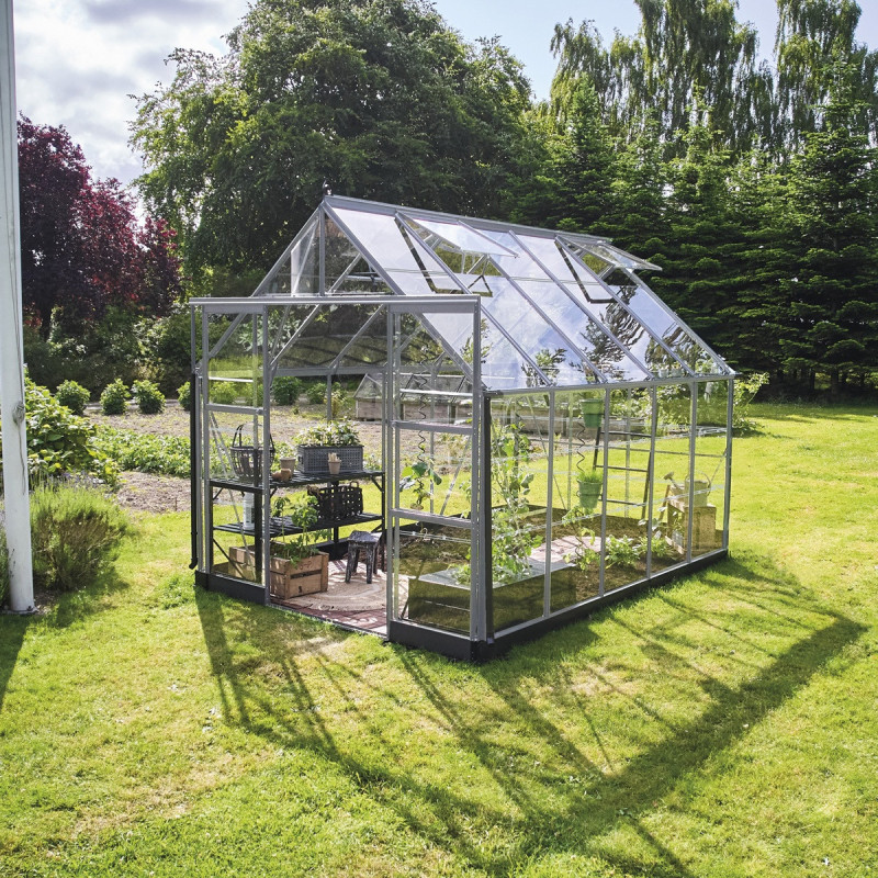 Halls Serre de jardin en verre Gris 8.1m²