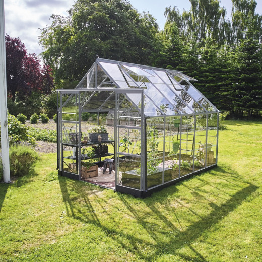 Halls Serre de jardin en verre Gris 8.1m²
