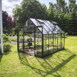 Halls Serre de jardin en verre Noir 8.1m²
