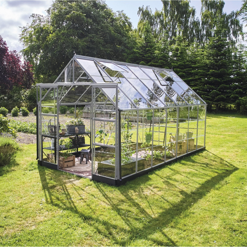 Halls Serre de jardin en verre Gris 11.2m²