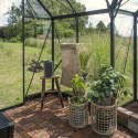 Halls Serre de jardin en verre Noir 8.6m²