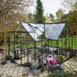 Halls Serre de jardin en verre Vert 13m²