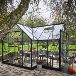 Halls Serre de jardin en verre Noir 13m²