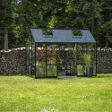 Halls Serre de jardin en verre Noir 7.3m²