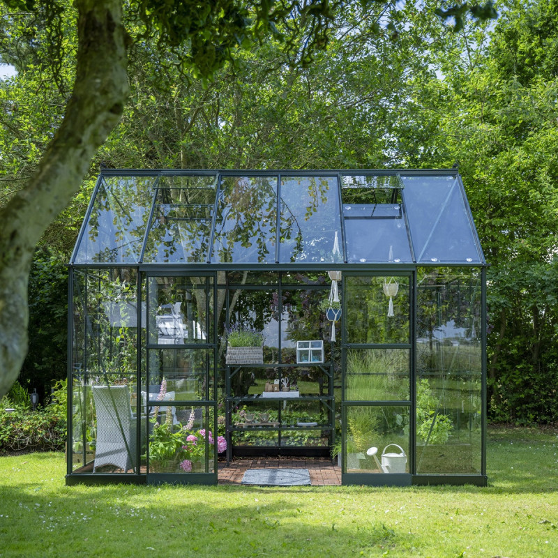 Halls Serre de jardin en verre Vert 9.7m²