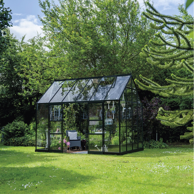 Halls Serre de jardin en verre Noir 9.7m²