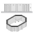 Ubbink Piscines bois Bois Marron 12m²