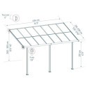 Canopia by Palram Toit de terrasse alu Aluminium Gris 13m²