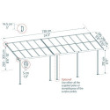 Canopia by Palram Toit de terrasse alu Aluminium Gris 22m²