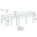Canopia by Palram Toit de terrasse alu Aluminium Gris 29m²