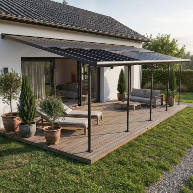 Canopia by Palram Toit de terrasse alu Aluminium Gris 31.20m²
