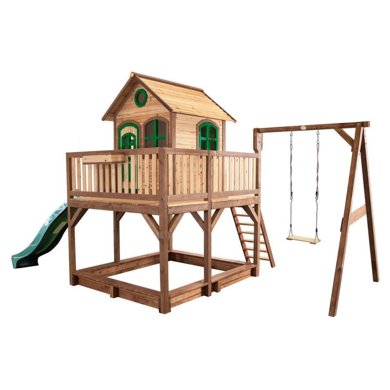 Cabane pour enfants en bois LIAM avec 1 balançoire 118x120x174cm AXI