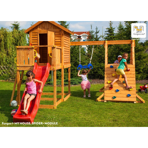 Aire de jeux pour enfants en bois séché lasuré MyHouse Spider - FUNGOO