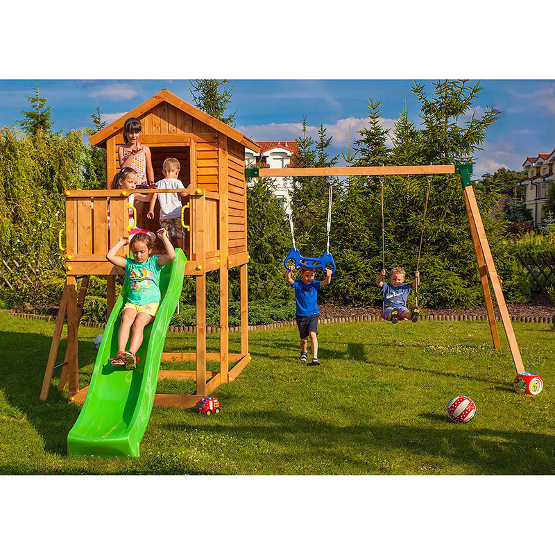 Aire de jeux pour enfants en bois séché lasuré MYHOUSE MOVE - FUNGOO