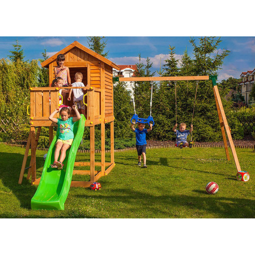 Aire de jeux pour enfants en bois séché lasuré MYHOUSE MOVE - FUNGOO