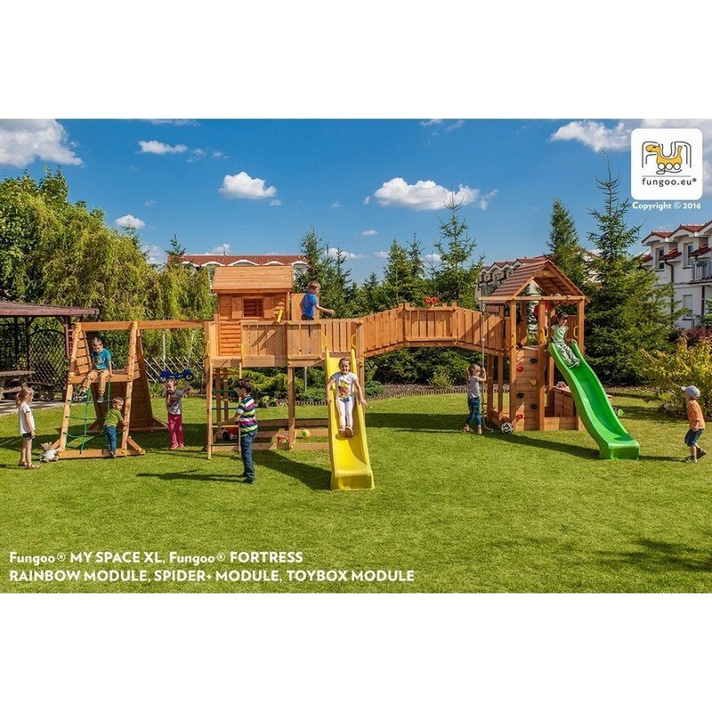 Station de jeux en bois séché lasuré MAXI SET SPIDER LAND - FUNGOO