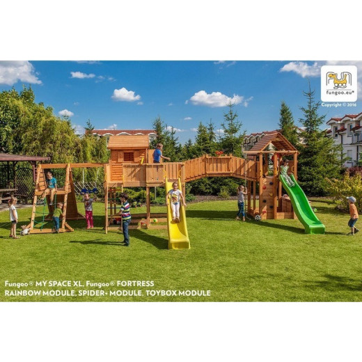 Station de jeux en bois séché lasuré MAXI SET SPIDER LAND - FUNGOO