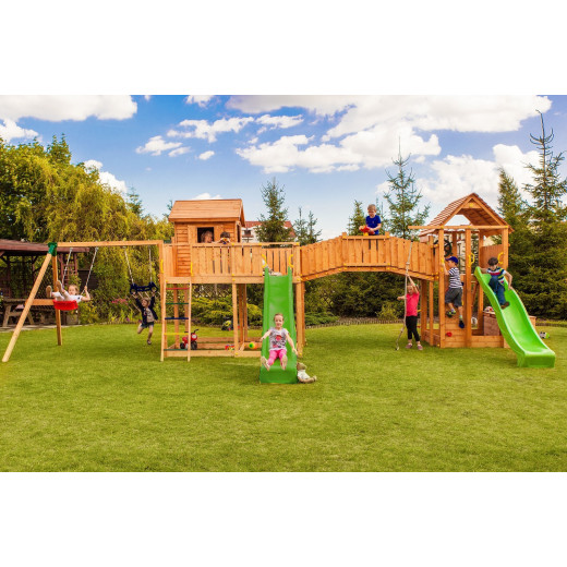 Station de jeux en bois séché lasuré MAXI SET SMILE FARM - FUNGOO