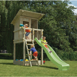 Station de jeux enfants en bois traité autoclave Beach Hut BLUE RABBIT