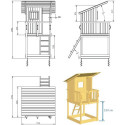 Station de jeux enfants en bois traité autoclave Beach Hut BLUE RABBIT