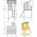 Station de jeux enfants en bois traité autoclave Beach Hut BLUE RABBIT