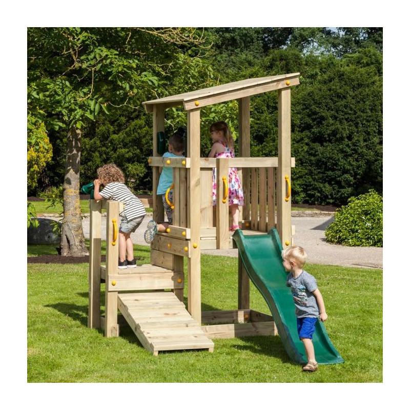 Station de jeux enfants en bois traité autoclave CASCADE - BLUE RABBIT