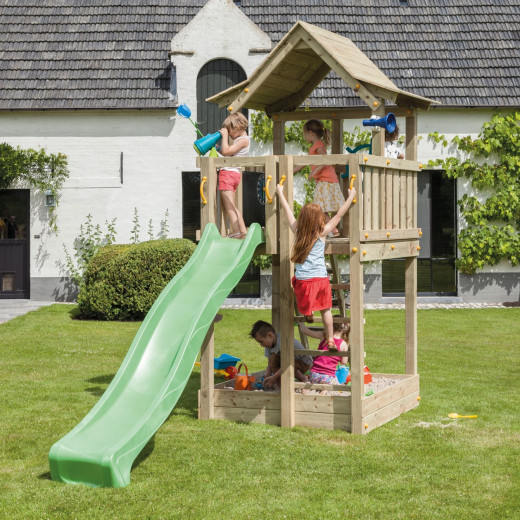 Station de jeux pour enfants en bois traité autoclave PAGODA - BLUE RABBIT