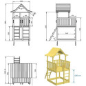 Station de jeux pour enfants en bois traité autoclave PAGODA - BLUE RABBIT