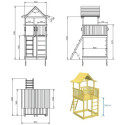 Station de jeux pour enfants en bois traité autoclave PAGODA - BLUE RABBIT