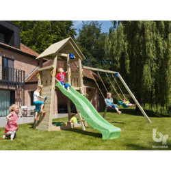 Station de jeux en bois traité autoclave Belvédère + Swing BLUE RABBIT