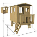 Roulotte pour enfants en bois sur pilotis CARRY 155x265x200cm - SOULET