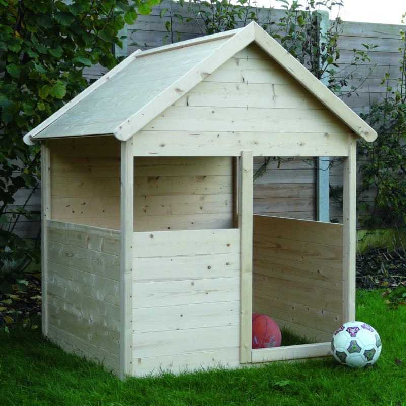Cabane PLAYHOUSE en bois pour enfants 120x120x156cm - SOLID