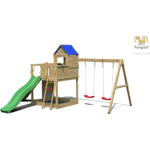Air de jeux en bois avec double balançoire TREEHOUSE - FUNGO 