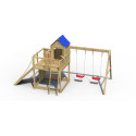 Air de jeux en bois avec double balançoire TREEHOUSE - FUNGO 