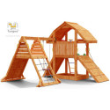 Aire de jeux en bois avec 2 murs d'escalade Buffalo - FUNGOO